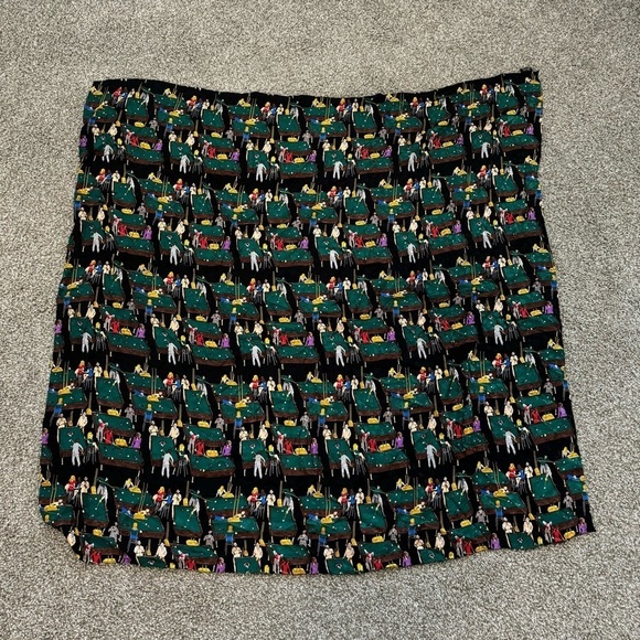 VTG 90's Playing Pool Graphic Scarf 100% Silk Hand Sewn Colorful Retro Party - Picture 7 of 8